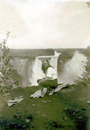 JJ at Kaieture Falls in the 1940s