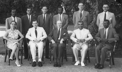 Members of the 1957 Cabinet with Sir Ralph Grey